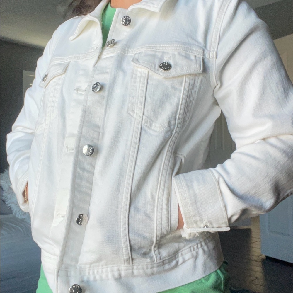 J. CREW Women's White Denim Jacket